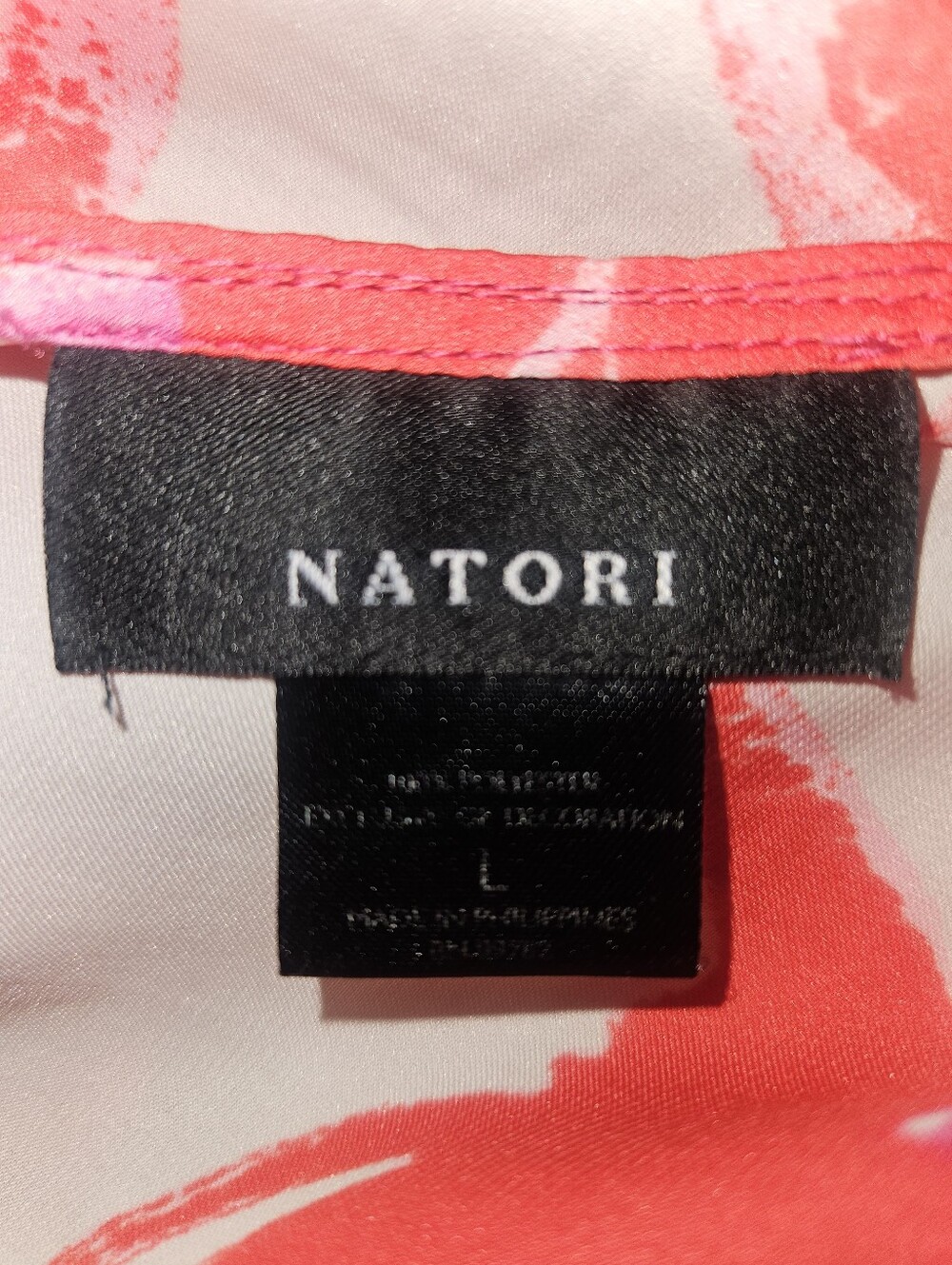 Natori Silk Floral Slip Dress Pink Red White Size Large Never Worn - Picture 4 of 7